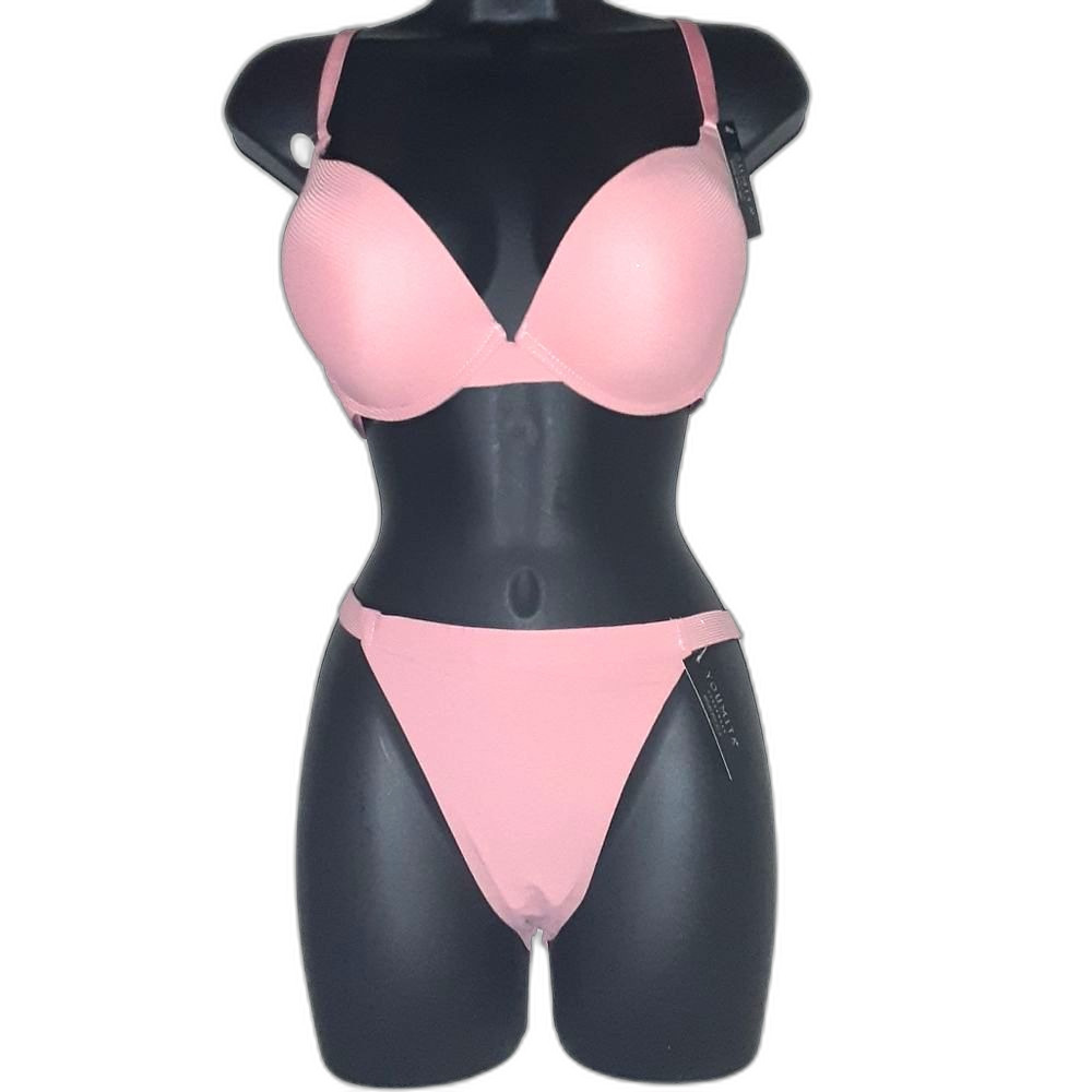 Youmita 40C Mauveglow Push Up Bra and XL Seamless Hi-Leg Panty NWT